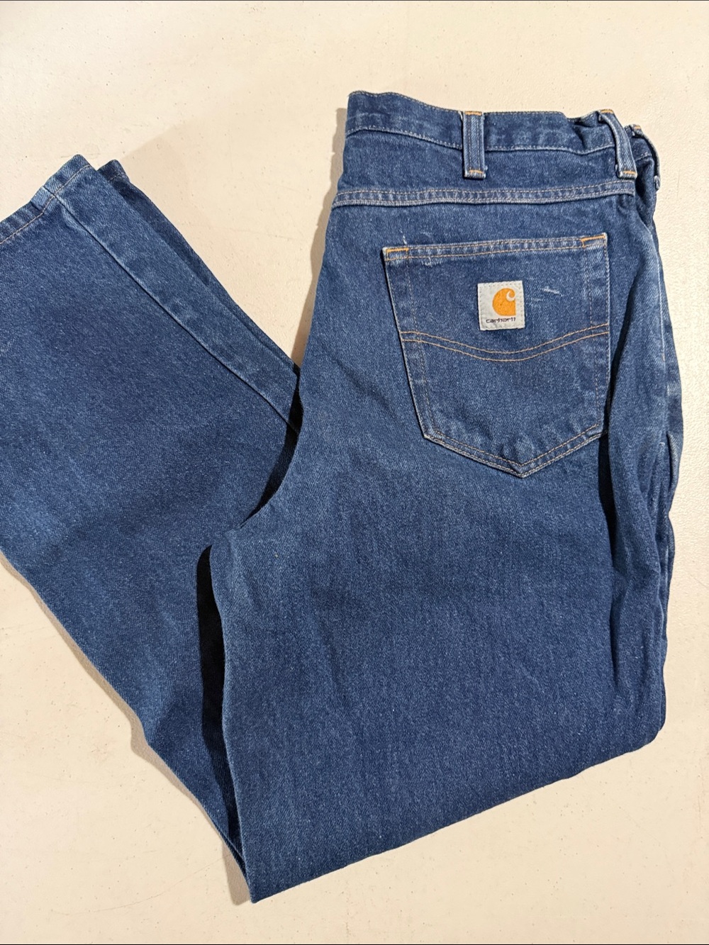 Carhartt Men's Dark Blue Relaxed Fit Denim Jeans 381-83 34x30
